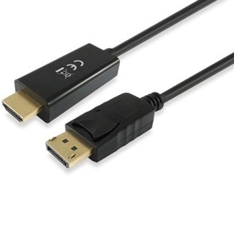 Cable DisplayPort a HDMI Macho-Macho 5m Negro - 4K/30Hz, Conectores Oro