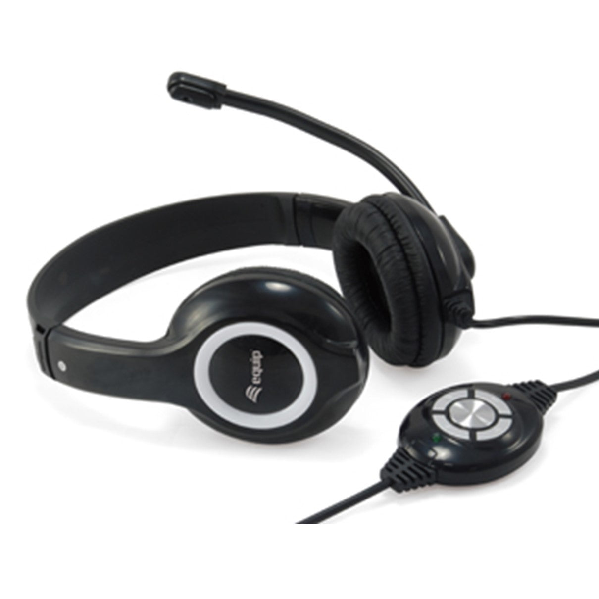 Auriculares USB Estéreo con Micrófono Flexible y Control de Volumen