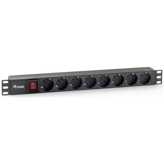 Regleta Equip Rack 19" 1U con 8 Tomas, 3500W y Interruptor, 1.8m