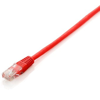 Cable Red U/UTP Cat6 RJ45 0.25m Rojo - Conectores Dorados y Alivio de Tensión