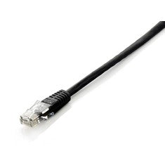 Cable Red U/UTP Cat6 15m Negro con Conectores RJ45 y Pasadores Chapados en Oro