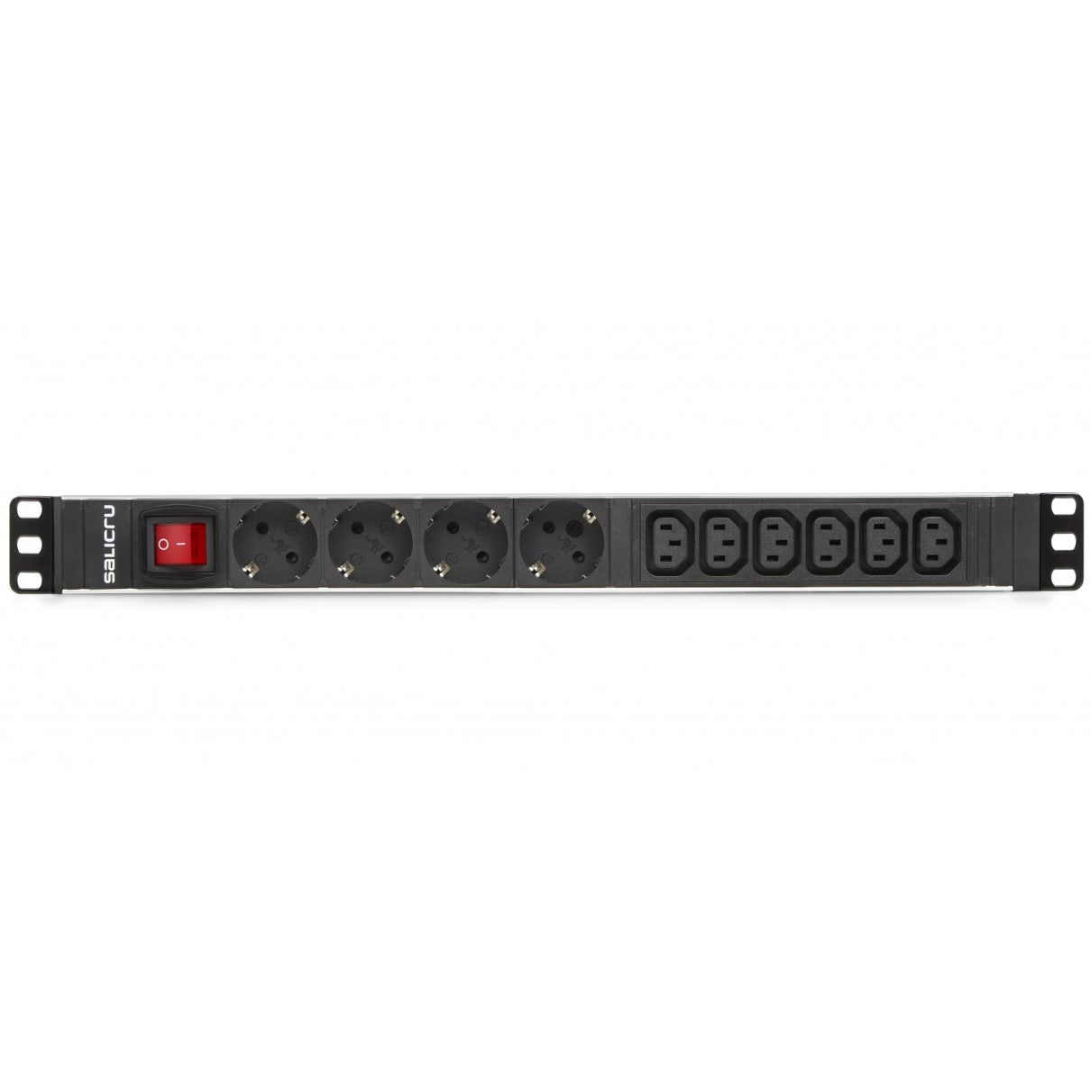 Regleta Salicru SPS 4F+6F PDU para Rack 19" con Interruptor y Protección Infantil