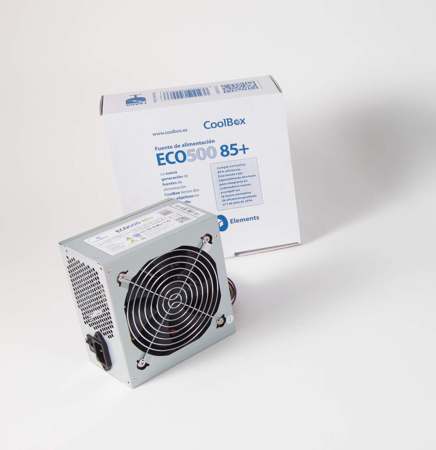 Fuente de Alimentación CoolBox ECO 500 85+ ATX Silenciosa y Eficiente