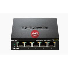 Conmutador D-Link de 5 Puertos Gigabit Metal 10/100/1000 Mbps