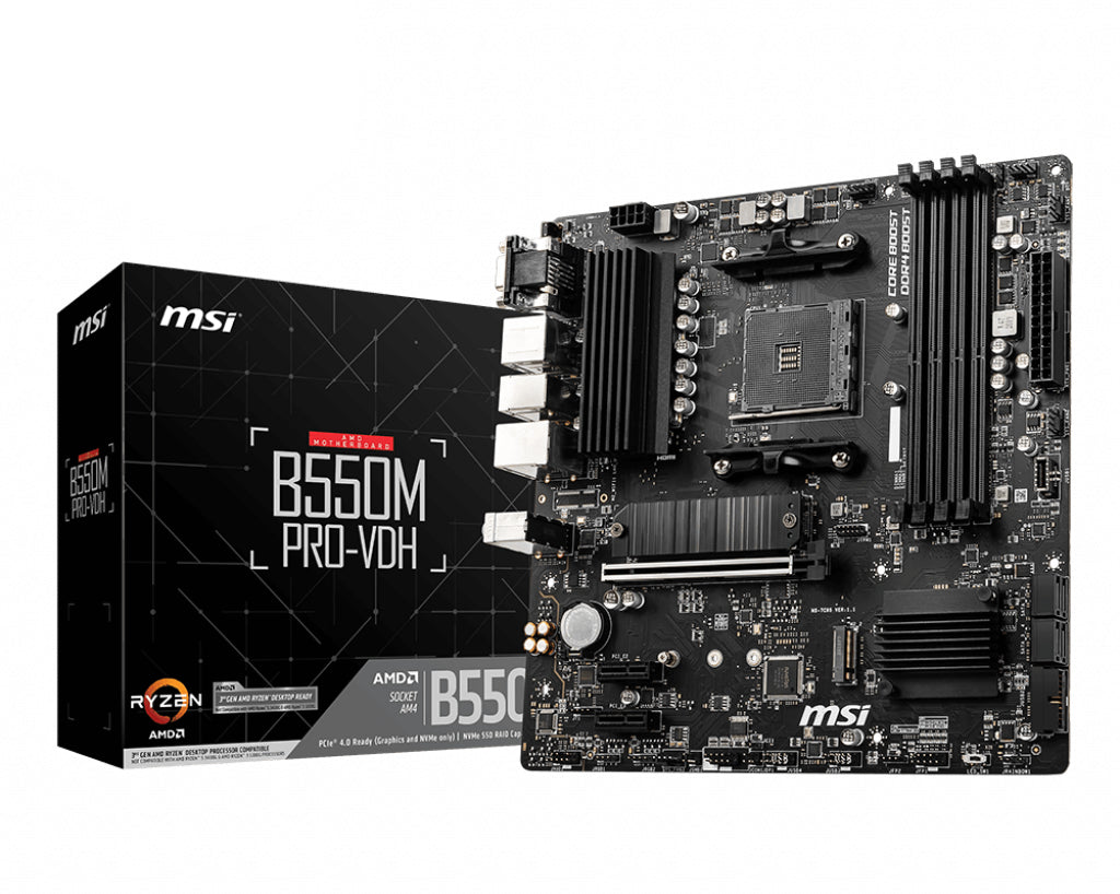 Placa Base MSI AM4 B550M Pro - VDH M - Micro ATX con Soporte para AMD Ryzen