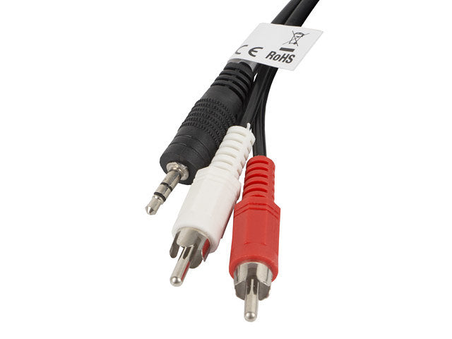 Cable de Audio Estéreo Lanberg 3.5mm a 2x RCA Macho - 2m