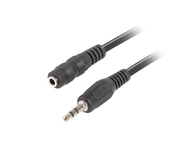 Cable Estéreo Lanberg 3.5 mm Macho a Hembra - 5m Negro de Alta Calidad