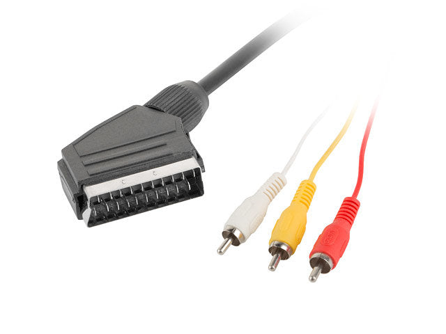 Cable SCART a 3x RCA Macho 1.8m - Langberg