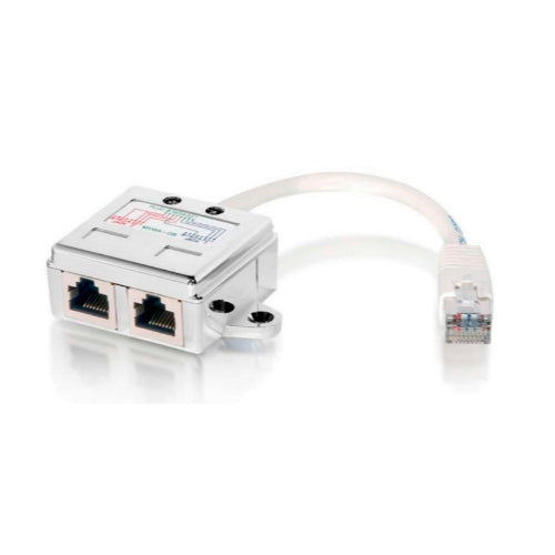 Adaptador RJ45 Cat5e de 1 Macho a 2 Hembras - Duplicador Modular 100 Base-T