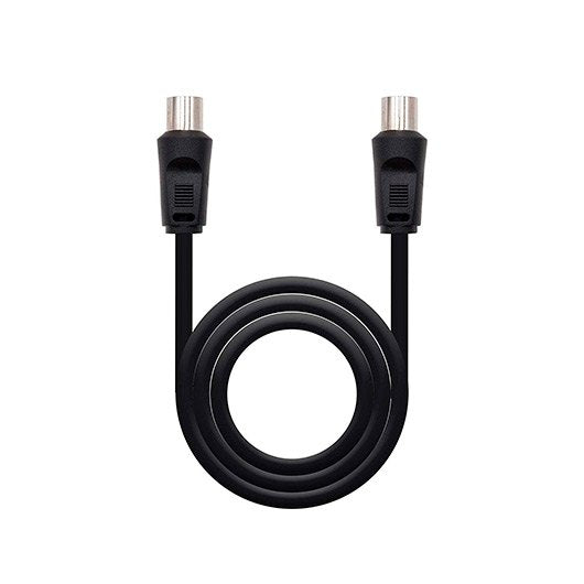 Cable Antena TV Nanocable 75 Ohm de 1.8 m - Negro Coaxial 3C-2V