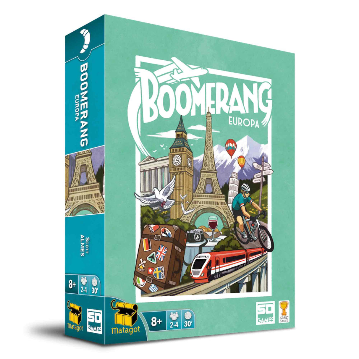 Juego de Mesa Boomerang: Europa - Aventura de Viajes Para 2 a 4 Jugadores