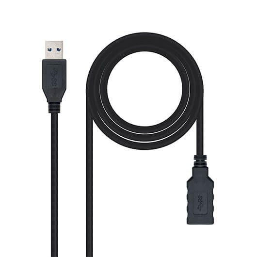 Cable USB 3.0 Tipo A Macho - Hembra 1m Negro Nanocable