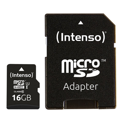 Tarjeta de Memoria Micro SD Intenso 16GB UHS-I Clase 10 con Adaptador SD