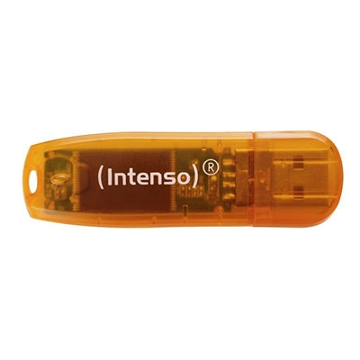 Lápiz USB Intenso Rainbow 64GB Naranja - Almacenamiento Rápido y Eficiente