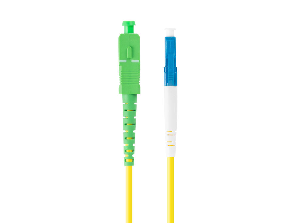 Latiguillo de Fibra Óptica LC - UPC a SC - APC Lanberg 2m G.657A1 Amarillo