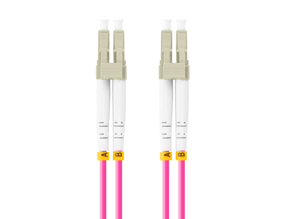 Latiguillo fibra optica lc - upc lanberg 5m multi duplex om4 50 - 125 lszh violeta
