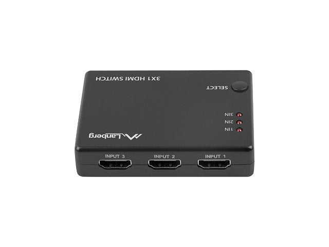 Conmutador HDMI 4K Lanberg con 3 entradas y control remoto - Negro