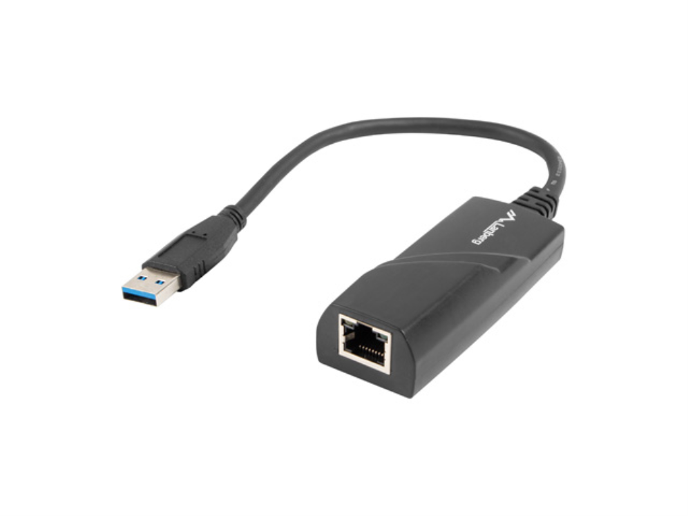 Adaptador LANberg USB 3.0 a Ethernet RJ45 Gigabit - Negro