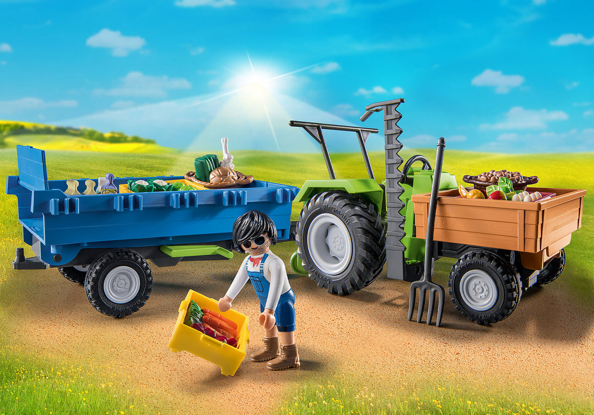 Tractor con Remolque Playmobil para Aprender sobre Agricultura