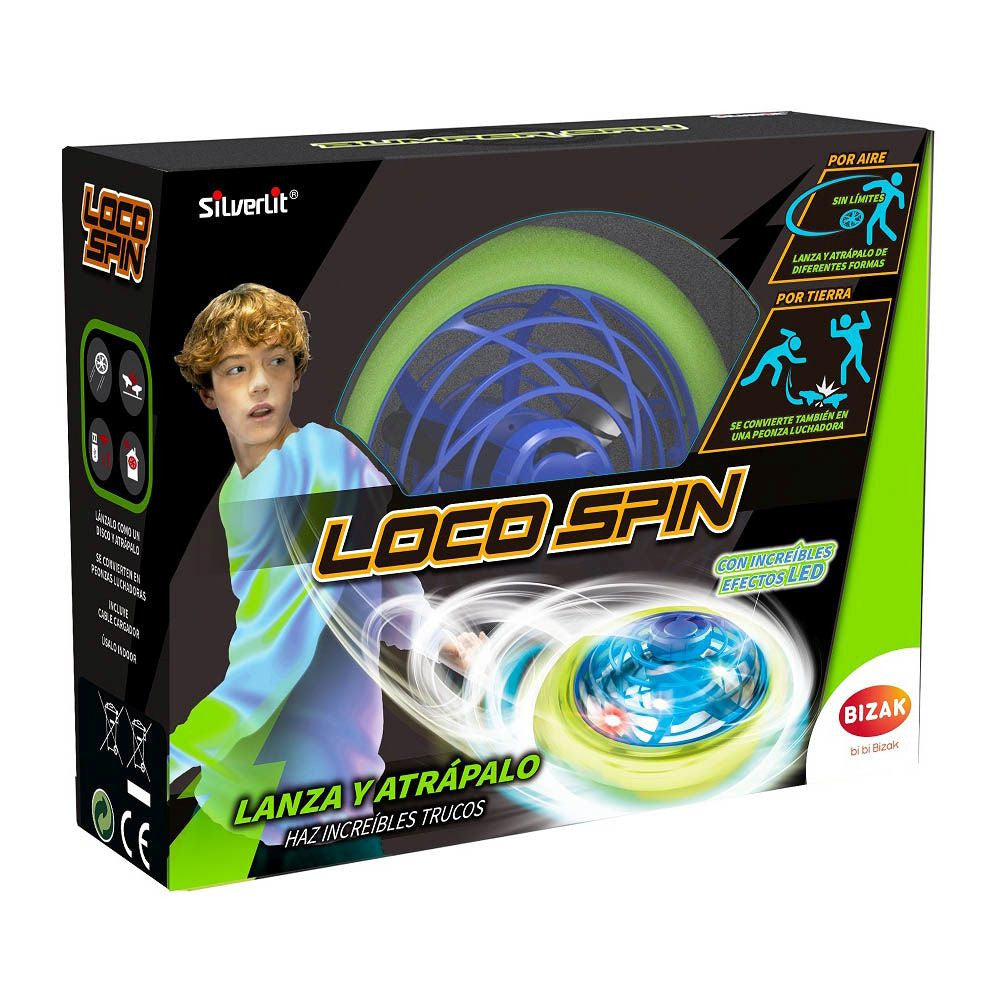 Disco Volador Loco Spin con Efectos LED y Modos de Juego