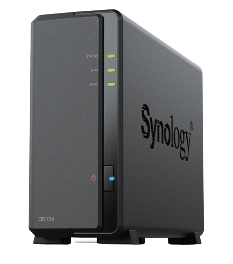 Servidor NAS Synology DiskStation DS124 - 1 Bahía, 1GB RAM, Gigabit Ethernet