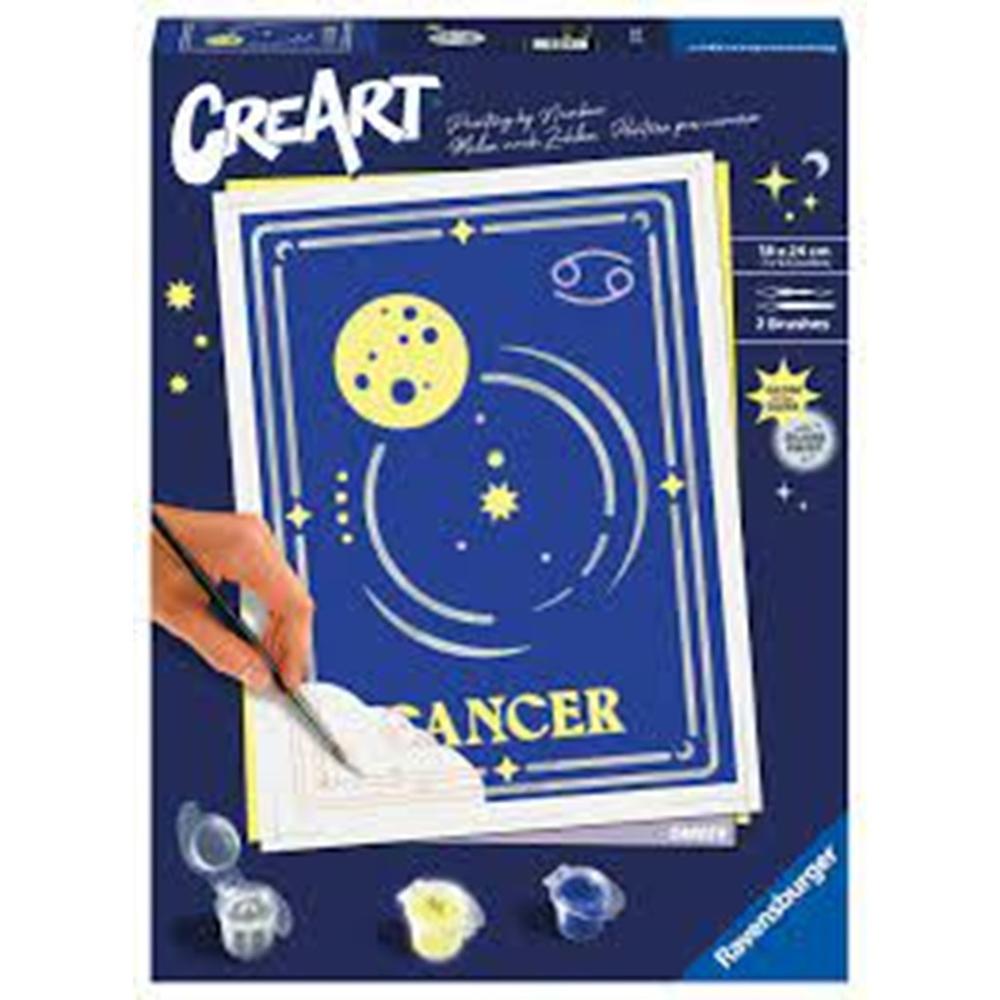 Kit para Pintar con Números - Ravensburger CreArt Serie Trend D Zodiac: Cáncer (+8 años)