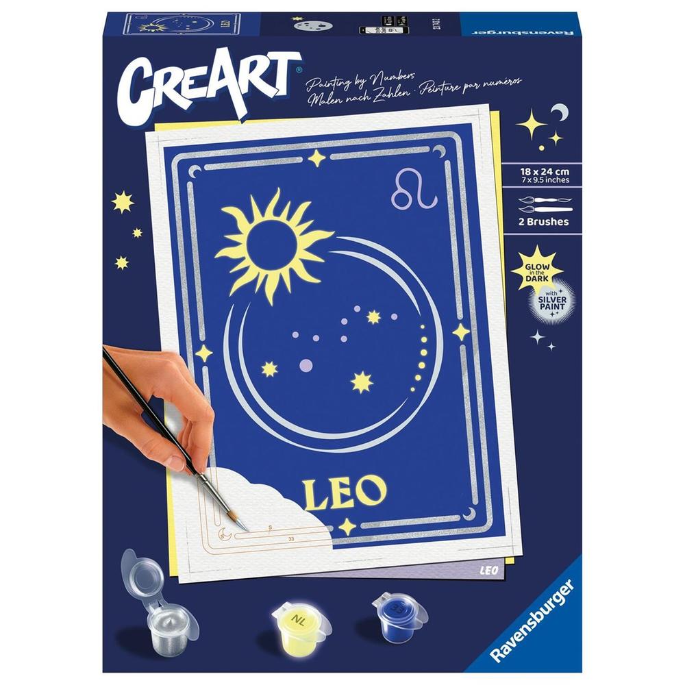 Kit para pintar con números Ravensburger CreArt Serie Trend D Zodiac: Leo - Kit de arte para pintar (+8 años)