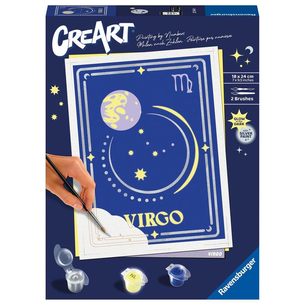 Kit para pintar con números Ravensburger CreArt Serie Trend D Zodiac: Virgo - Kit de arte (+13 años)