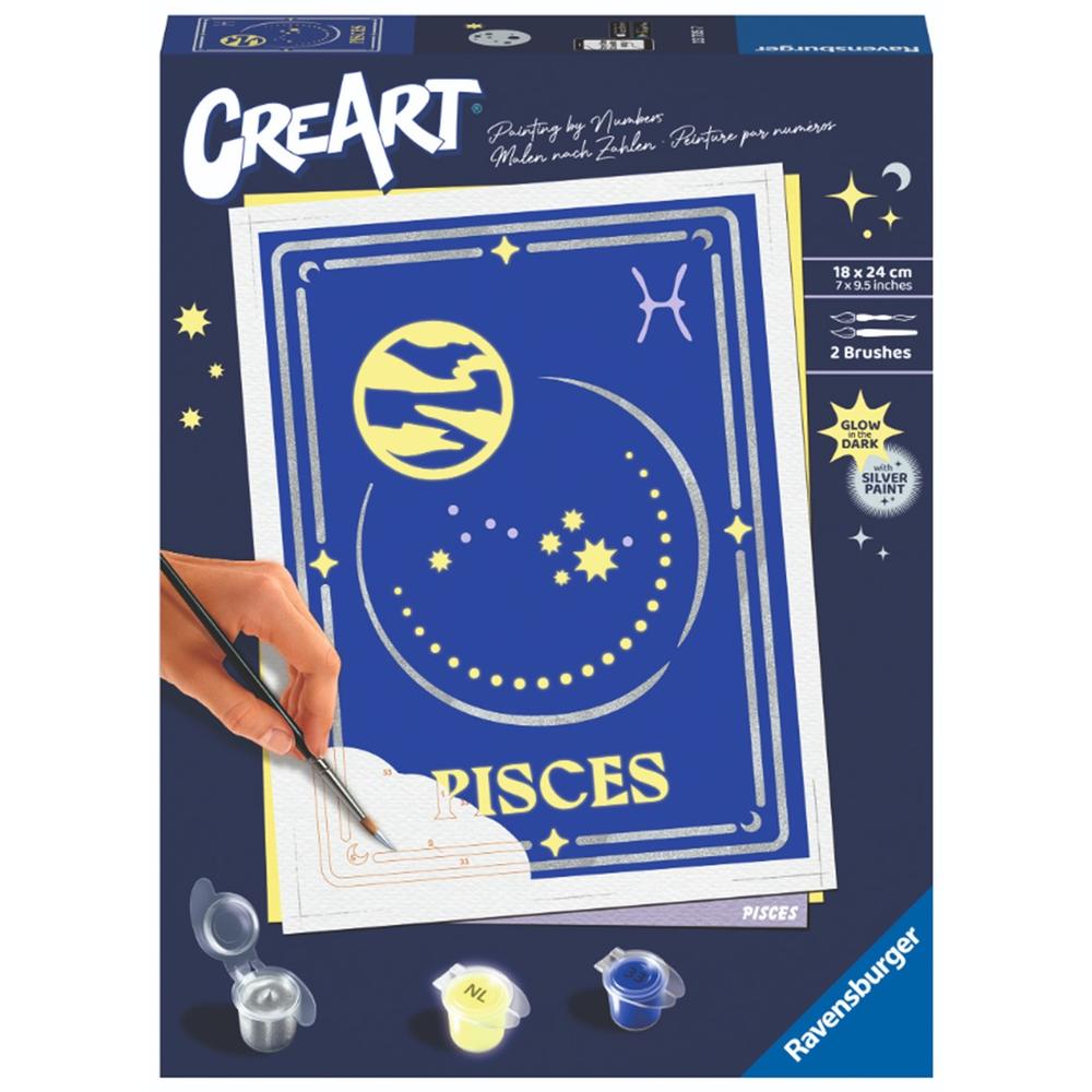 Kit de Pintura por Números Ravensburger CreArt: Zodiac - Piscis (+8 años)