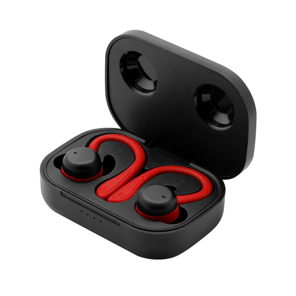 Auriculares Deportivos Phoenix Spartan Bluetooth 5.3 con Accesorios Intercambiables en Rojo