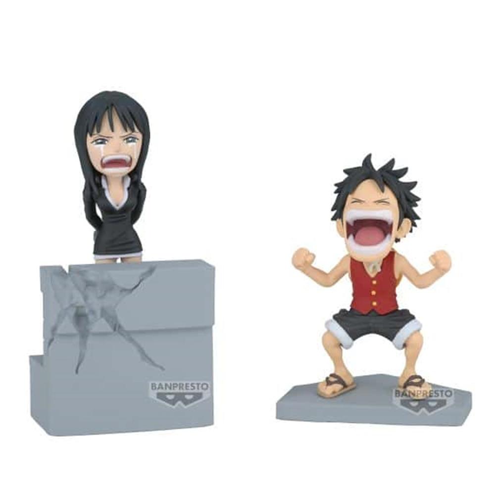 Figura Pre-Pintada Monkey D. Luffy y Nico Robin - One Piece World Collectable Log Stories 10cm