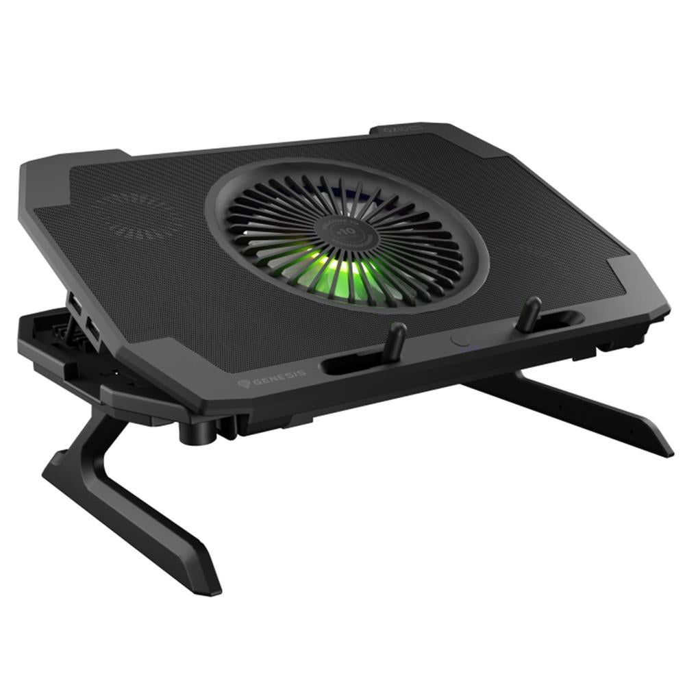 Base Refrigeradora Genesis Oxid 850 RGB para Portátiles de 15.6" a 17.3" con 5 Ventiladores y Ajuste Ergonómico