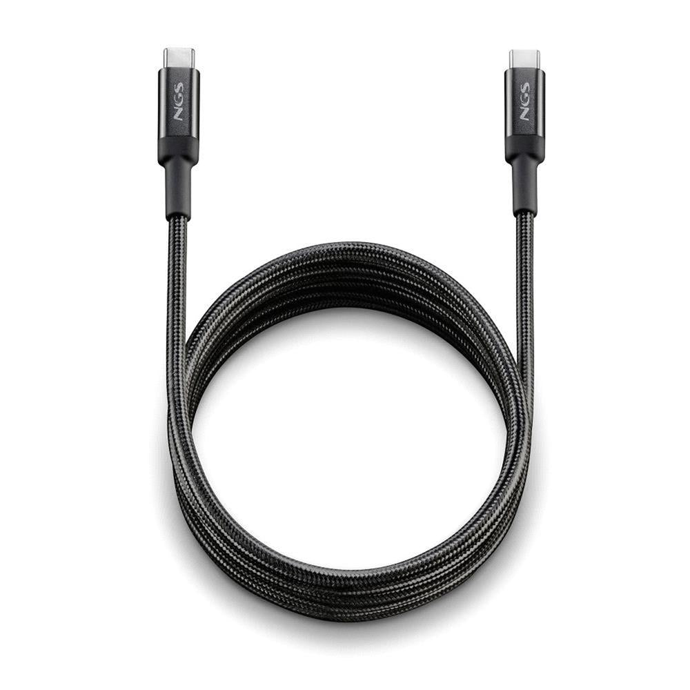 Cable USB-C NGS Knot 65W - 2m Macho a Macho en Negro