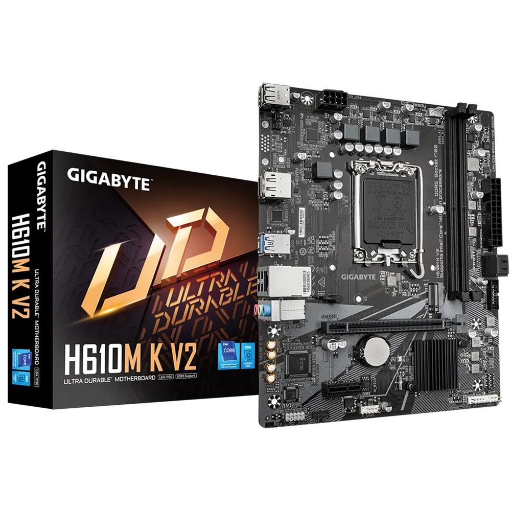GIGABYTE H610M K V2 - Placa Base MATX LGA 1700 con DDR5 y Conectividad Moderno