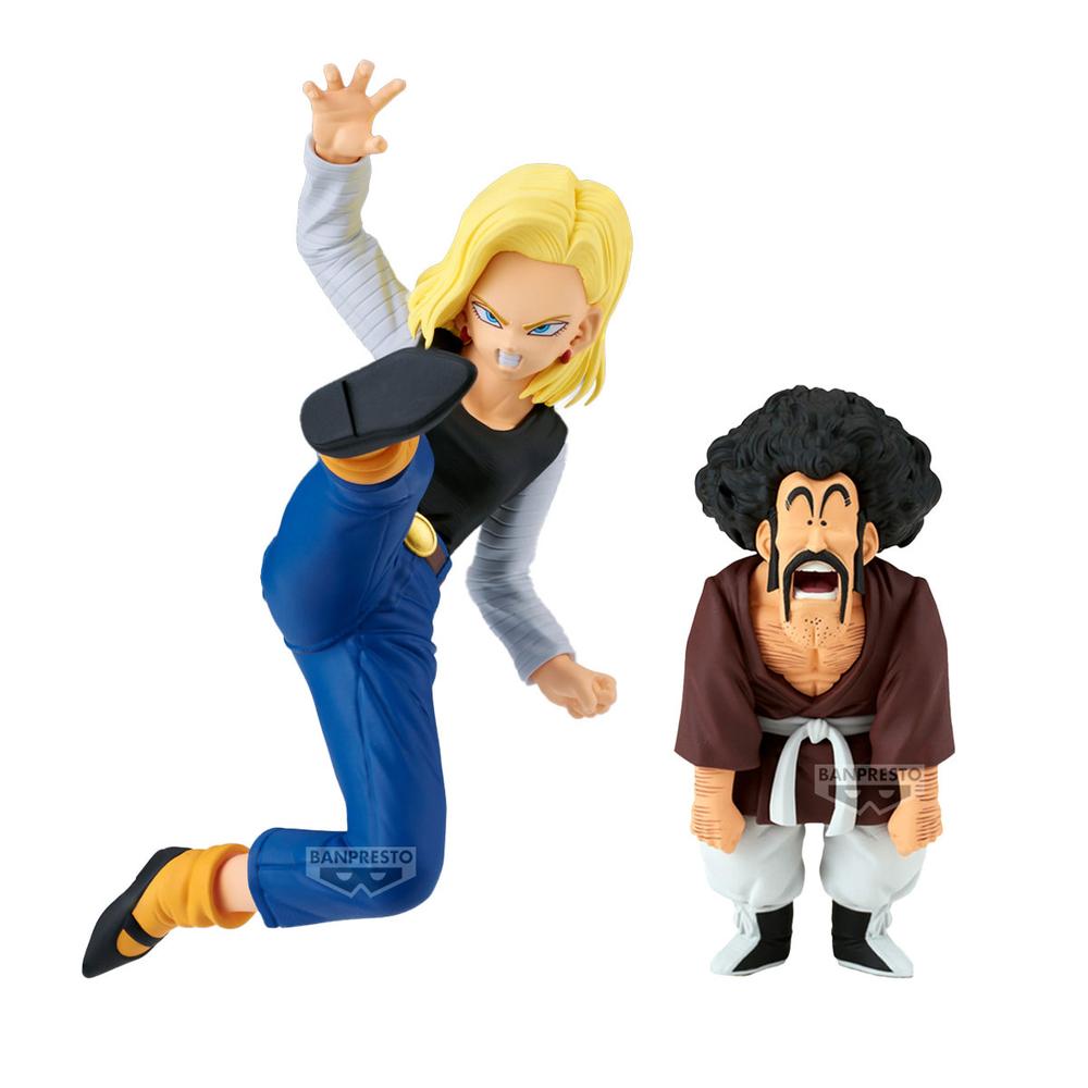 Set de Figuras Banpresto Match Makers: Android 18 vs. Mr. Satan (Mighty Mask)