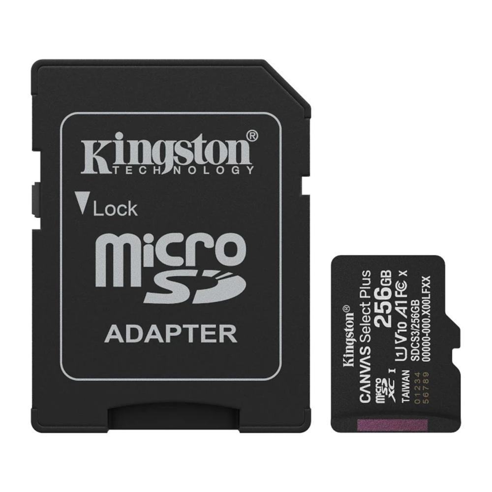 Tarjeta microSDXC Kingston Canvas Select Plus 256GB UHS-I Clase 10 con adaptador SD
