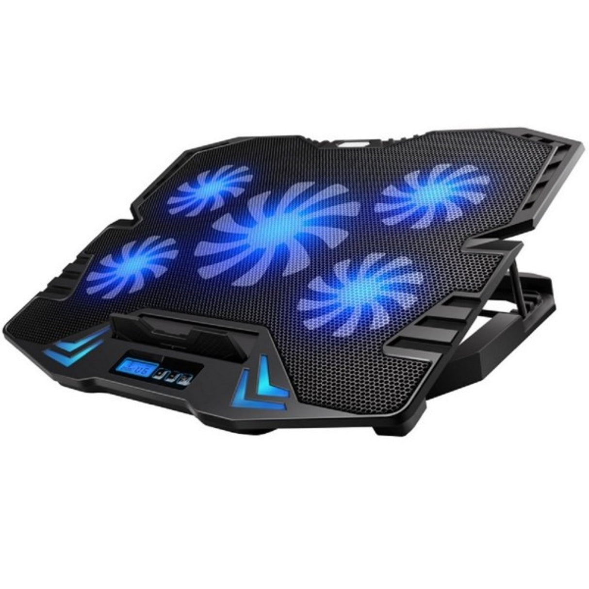 Base refrigeración para ordenador portátil EWENT EW1259 - 5 ventiladores - hub 2 puertos USB - hasta 17 pulgadas