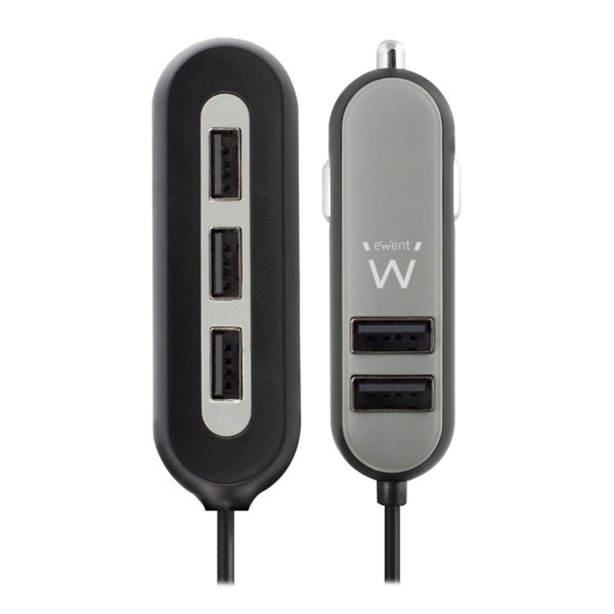 Cargador USB Ewent para Coche con 5 Puertos y Carga Rápida de 54W