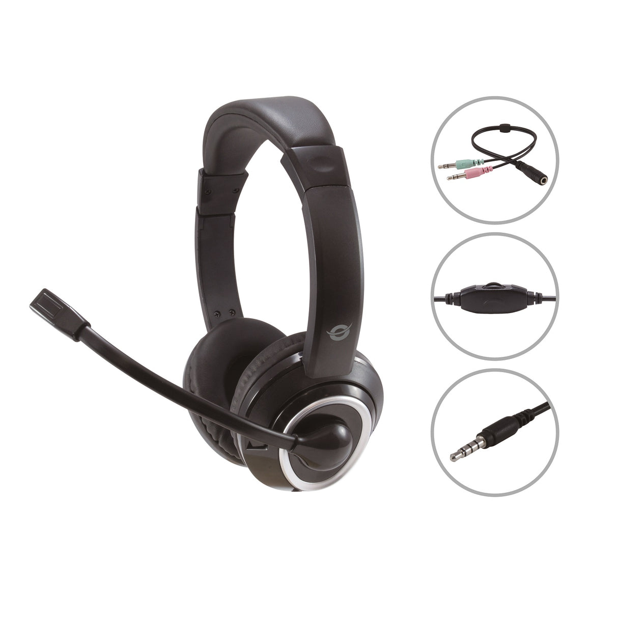 Auriculares Conectronic Polona02BA Estéreo con Micrófono y Control de Volumen 3.5mm