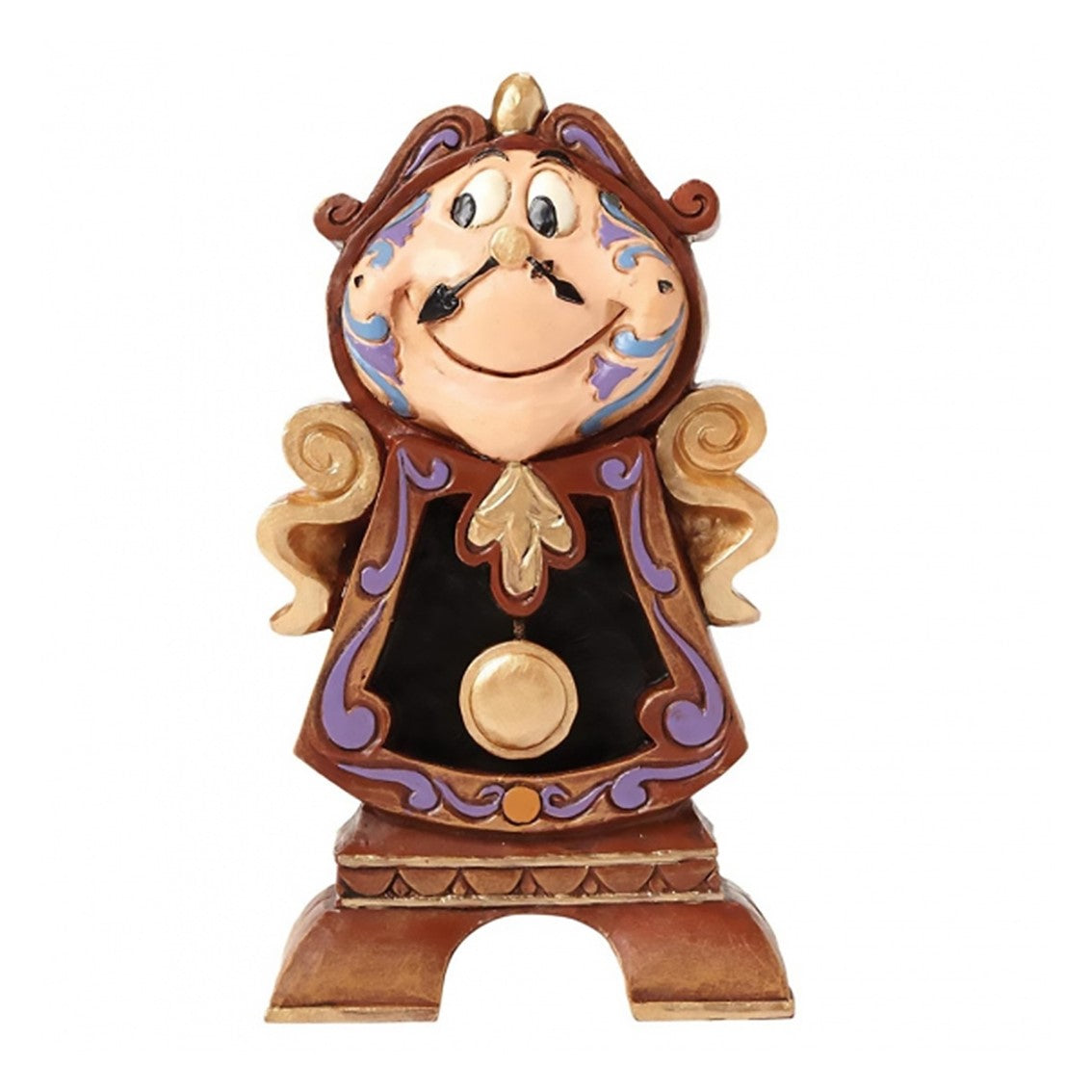 Figura Enesco Disney Din Don - La Bella y la Bestia, 12 cm, Hecha y Pintada a Mano