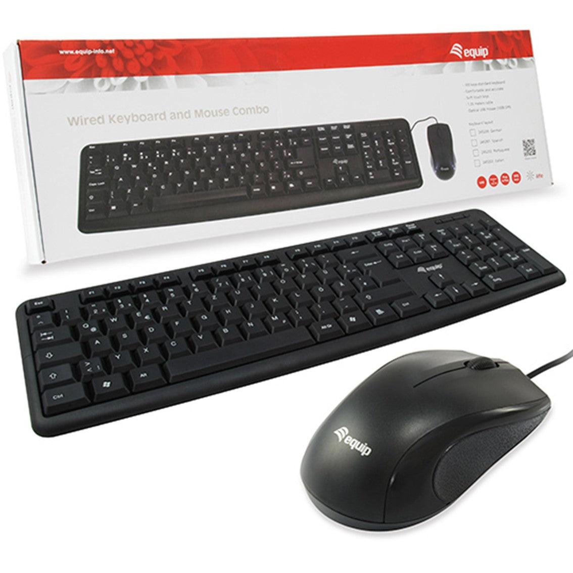 Kit teclado y mouse USB Equip Life color negro
