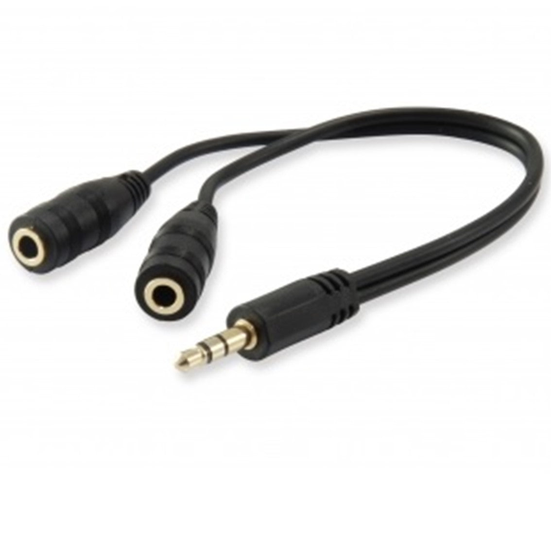 Cable Audio Mini Jack 3.5mm Macho a Doble Jack 3.5mm Hembra - 130mm PVC
