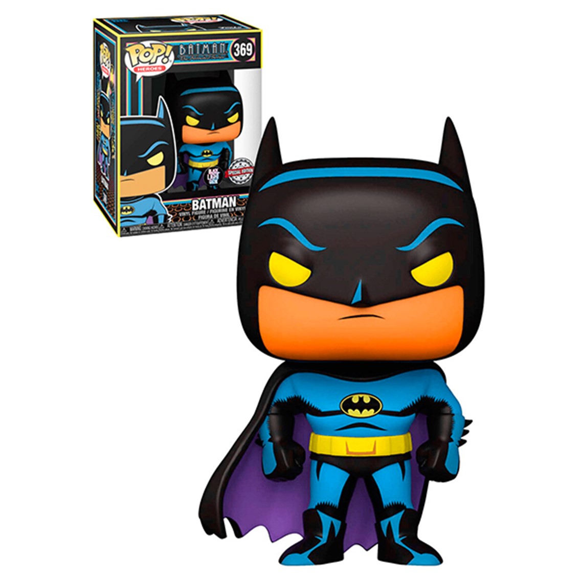 Funko Pop DC Black Light Batman - Figura de Vinilo Brillante 9 cm