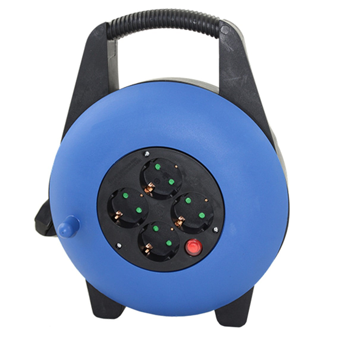Regleta Enrollacables 4 Tomas 10m 16A 250V Color Azul con Protección Infantil