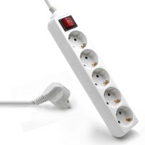 Regleta Ewent 5 Tomas Shucko 16A con Interruptor Iluminado y Protección para Menores