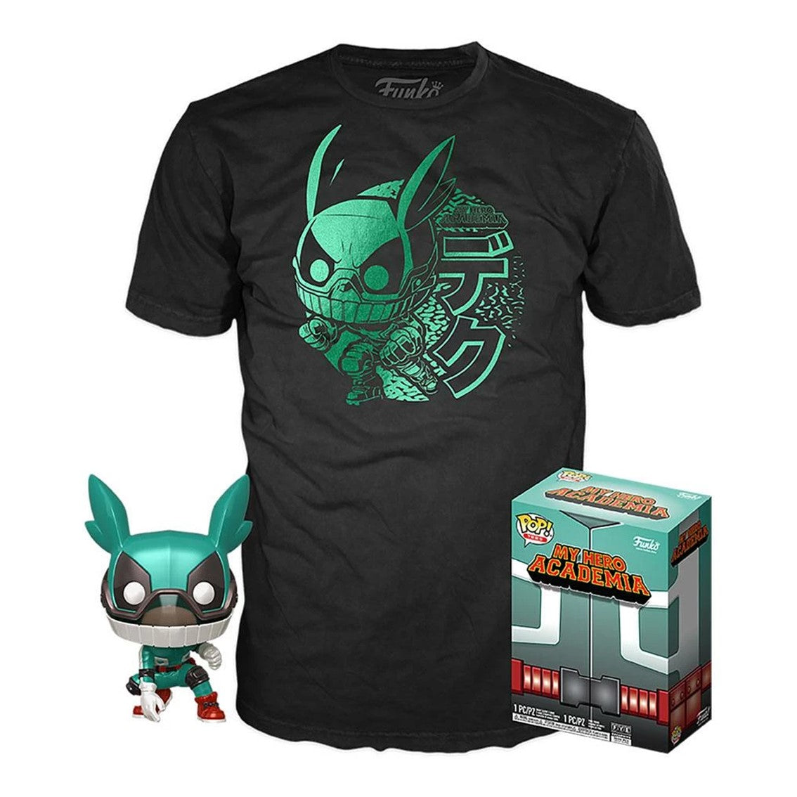 Figura Funko Pop de Deku con Casco + Camiseta Edición Limitada - My Hero Academia
