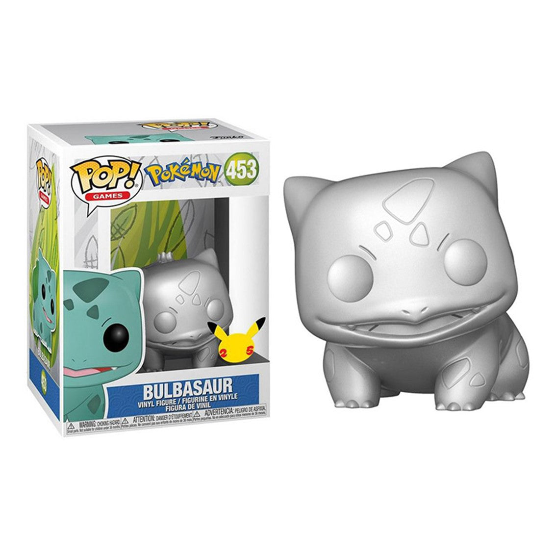 Funko Pop Jumbo Pokémon Bulbasaur Plateado 10 Pulgadas Edición Especial Exclusiva