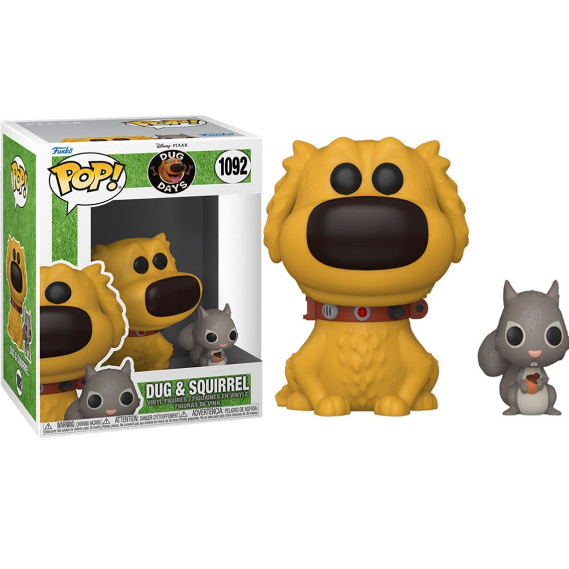 Funko Pop Disney Up: Dug & Ardilla - Figura de Vinilo 9 cm
