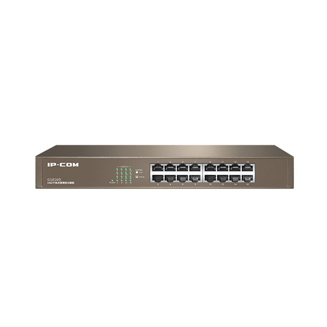 Conmutador Ethernet Gigabit IP-COM G1016D de 16 Puertos, Ideal para Videovigilancia y Redes Cableadas