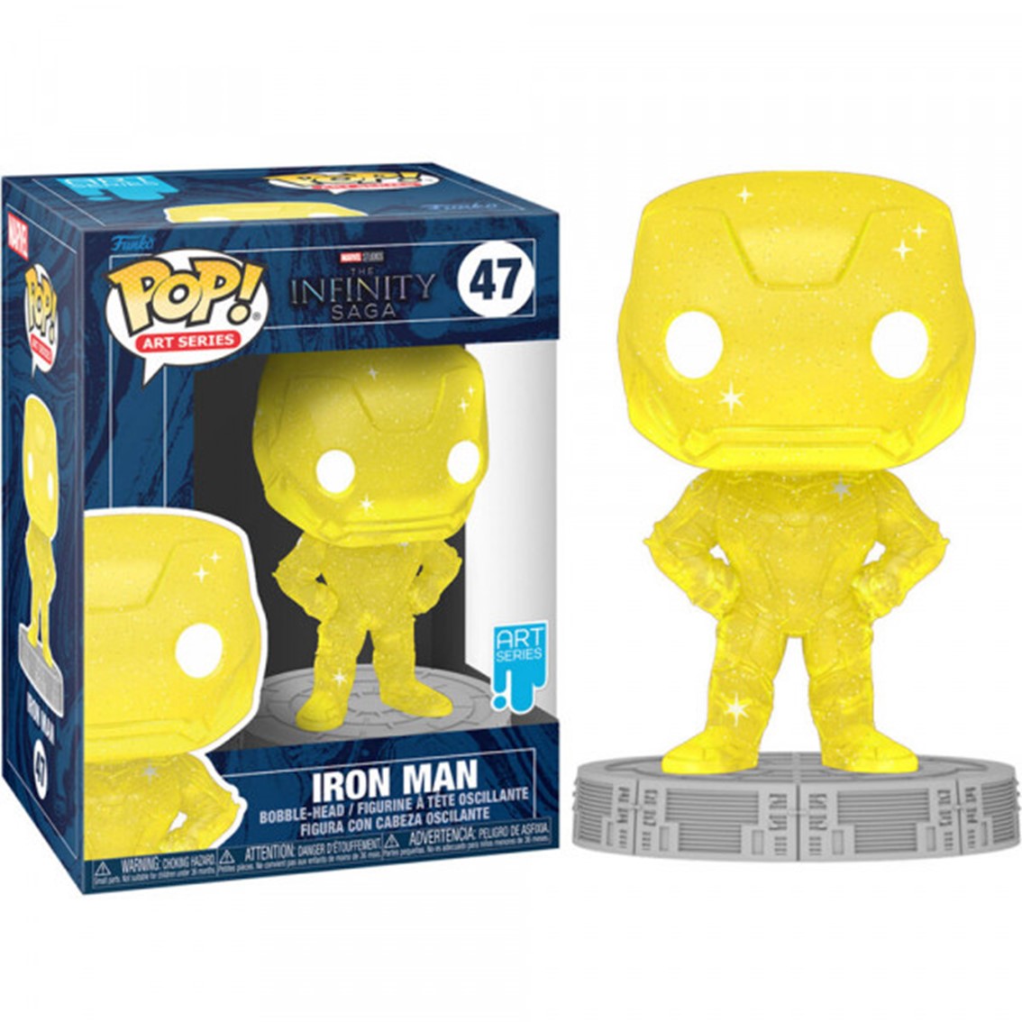 Funko Pop Marvel Infinity Saga: Iron Man con Gema de la Mente - 9 cm